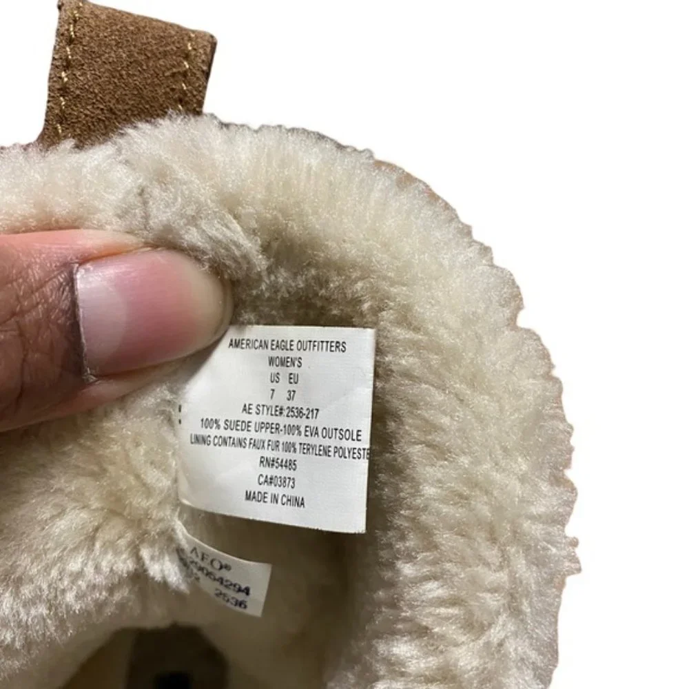 American Eagle Women's Faux Fur Suede Winter Boots